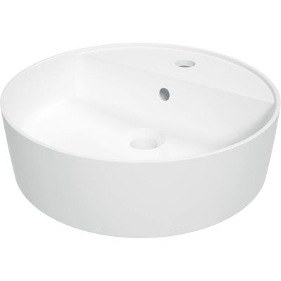 Ceramic countertop washbasin with space for a tap
