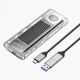 Orico TCM2-G20 M.2 NVME USB-C 3.2 20Gb/s Disk Drive - Silver/Transparent