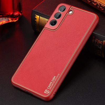 11. Dux Ducis Yolo elegant cover made of ecological leather for Samsung Galaxy S22 + (S22 Plus) red