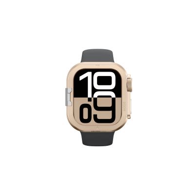 3. AmazingThing Titan Pro Metal Case for Apple Watch 11 46mm Aluminum - Gold