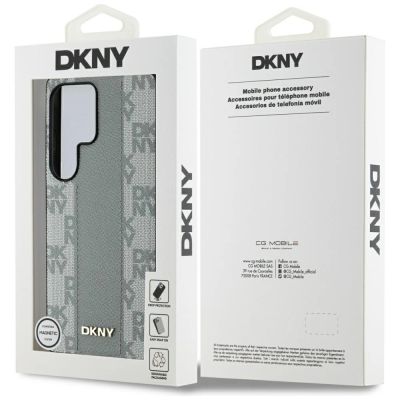 8. DKNY Leather Checkered Pattern MagSafe Case for Samsung Galaxy S25 Ultra - Gray