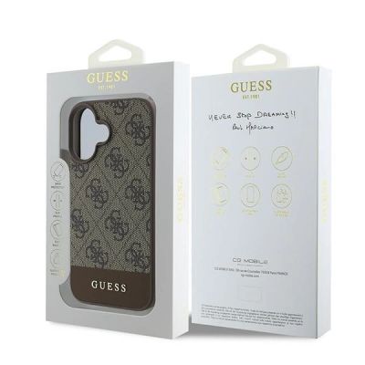 8. Guess 4G Bottom Stripe Case for iPhone 16 Plus 6.7" - Brown
