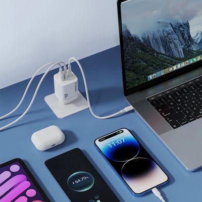 12. Wozinsky CGWCW 65W GaN Wall Charger USB-A / 2 x USB-C - White