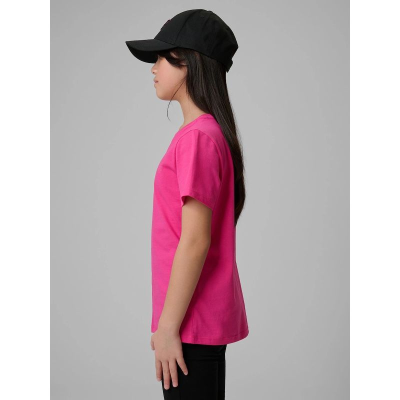 5. Regular plain girls' T-shirt 4F 4FJRSS26TTSHF3554-12S