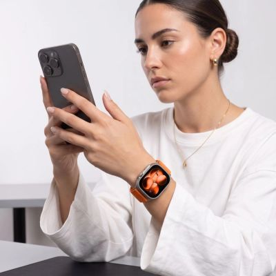 4. Tech-Protect NylonLoop Strap for Apple Watch 44 / 45 / 46 / 49 mm – Orange