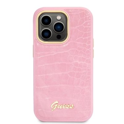 3. Guess Croco Collection case for iPhone 14 Pro - pink