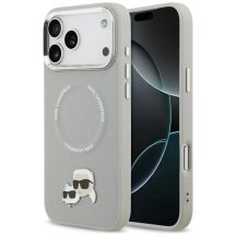 Karl Lagerfeld Karl & Choupette Pins MagSafe Case for iPhone 17 Pro - Gray
