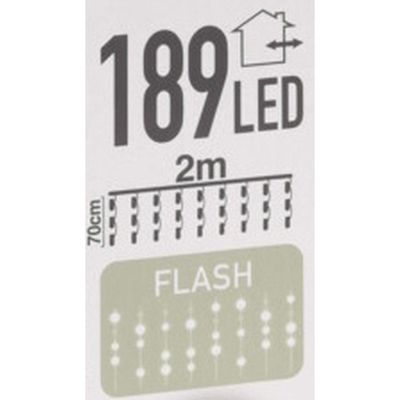 14. CHRISTMAS TREE LIGHTS LIGHT CURTAIN 200x70CM OUTDOOR LED WARM WHITE FLASH
