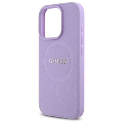 6. Guess Saffiano MagSafe iPhone 16 Pro Max Case - Purple
