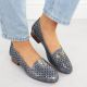 4. Women's openwork low-heeled shoes, blue M.Daszyński SA222-3