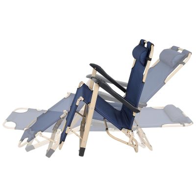 19. GARDA MULTI-POSITION TRAVEL CHAIR WITH HEADREST NAVY BLUE - BEIGE