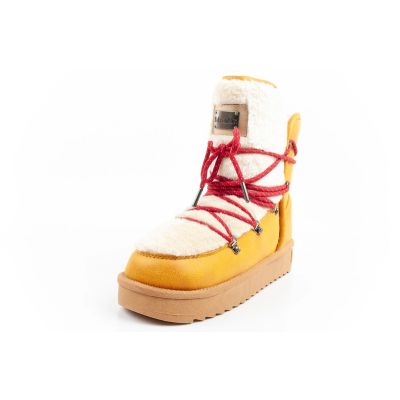 12. D.Franklin women's winter snow boots, fashionable fur lining, mustard color