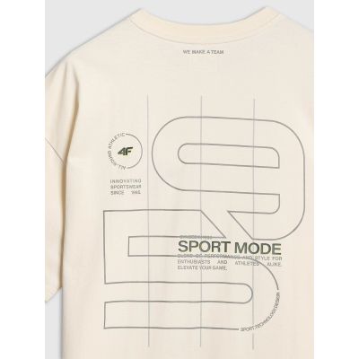 6. Men's oversized printed T-shirt 4F 4FRAW25TTSHM3220-11S