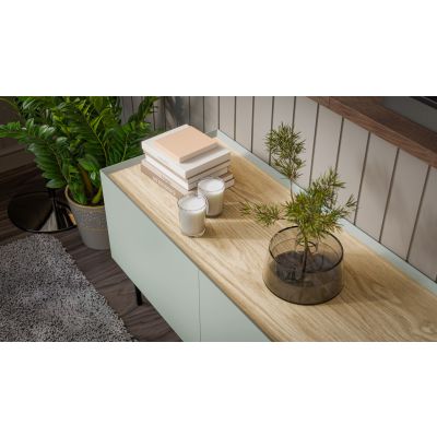 4. FELLINI TV cabinet 150x40x52 olive + oiled oak top