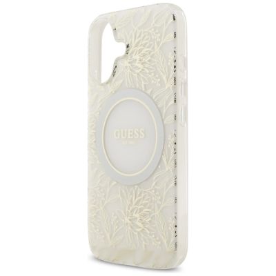 6. Guess IML Flowers Electro Pearl Strap MagSafe case for iPhone 17 - white