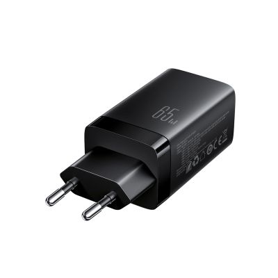 7. Joyroom JR-TG10 65W GaN 2x USB-C + USB-A wall charger with 100W USB-C - USB-C 1.2m cable - black