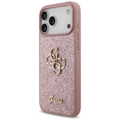 2. Guess Fixed Glitter Big 4G Case for iPhone 18 Pro Max / 17 Pro Max - Pink