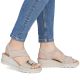 6. Women's beige wedge sandals Rieker 67410-62