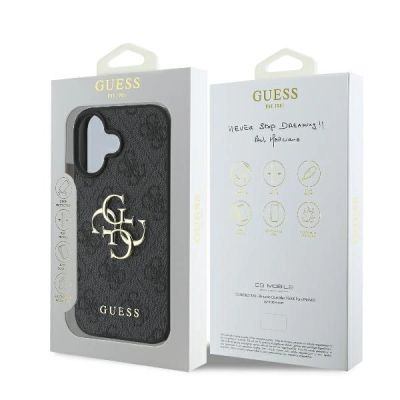 8. Guess 4G Big Logo Case for iPhone 16 - Black