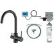 Kitchen faucet with water filtration kit