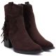 4. Women's insulated cowboy boots with fringes, chocolate M.Daszyński MR2520-1