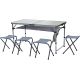 28. FOLDABLE CAMPING TABLE 120x60x70/62/55CM 4 CHAIRS AND SHELF