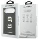 8. Karl Lagerfeld FW Grained Karl & Choupette Heads Pins & Logo iPhone Air Case - Black