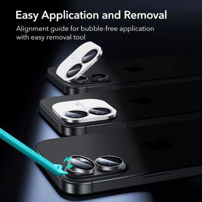 8. ESR Armorite Camera Cover for iPhone 16 / 16 Plus / 17 - Transparent