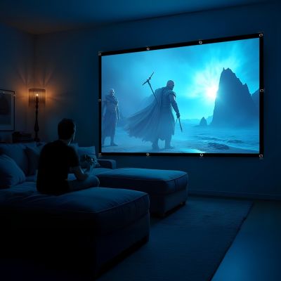 6. MACLEAN PROJECTION SCREEN, 120", 240X180CM, 25MM BORDER 4:3, TENSION HOOKS MC-169