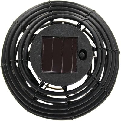 5. PROGARDEN BLACK RATTAN SOLAR BALL LAMP