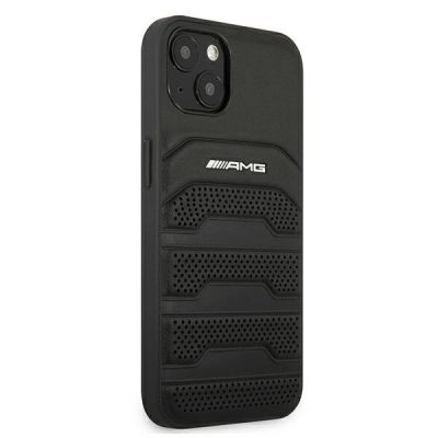 4. AMG Leather Debossed Lines case for iPhone 13 mini - black