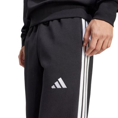 5. Men's adidas Essentials Three Stripes Fleece Wide Leg Pants Black JM1770