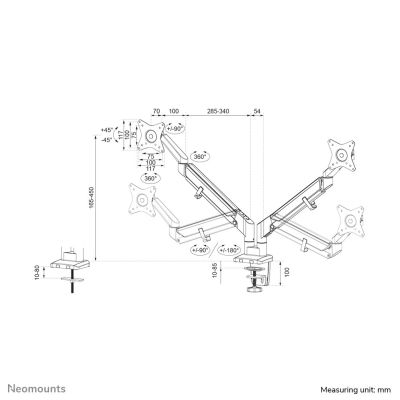 17. Neomounts DS70-810BL2 Monitor Holder/Stand 81.3 cm (32") Desk Black