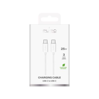 2. Puro TPE 25W USB-C - USB-C 3m Cable - White