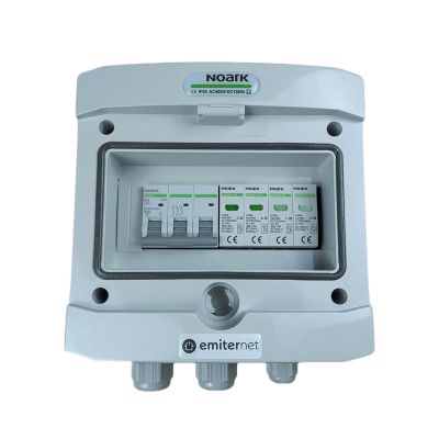 Hermetic IP65 EMITER AC connection switchboard with AC surge arrester Noark type 2, 16A 3-Ph