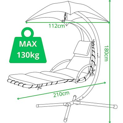 29. SWING ROCKING CHAIR WITH UMBRELLA LISBON GRAY