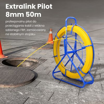 3. Extralink Pilot 8mm 50m | Pilot Cable Puller | FRP Fiberglass, Diameter 8mm, Length 50m, Yellow