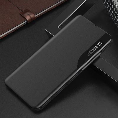 2. Eco Leather View Case elegant bookcase type case with kickstand for Samsung Galaxy A72 4G black