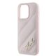 6. Karl Lagerfeld Diagonal Quilted Script case for iPhone 14 Pro - pink