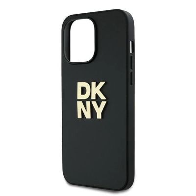 5. DKNY Wrist Strap Stock Logo case for iPhone 14 Pro Max - black