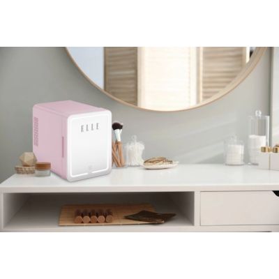6. Mini fridge with LED makeup mirror ELLE 4L purple