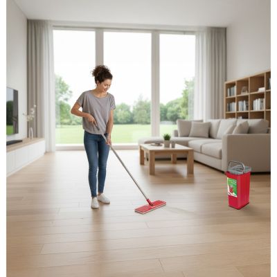 19. GREENBLUE FLAT MOP WITH BUCKET AND MAXICLEAN WRINGER + TWO MICROFIBER HQ CARTRIDGES, CAPACITY 8L GB870
