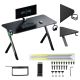NanoRS Gaming Desk, Black with Headphone and Cup Holder, Max. 75kg, Dimensions 1200x600x750mm, RS101