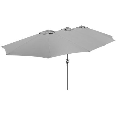 22. GARDEN UMBRELLA XXXL 2.7x4.6M GRAY SASKA GARDEN
