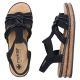 5. Women's black elastic strap sandals Rieker 62969-00
