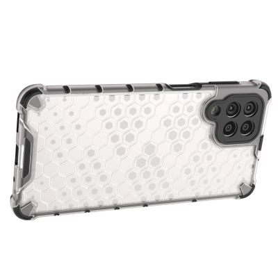17. Honeycomb case armored cover with a gel frame for Samsung Galaxy M53 5G transparent