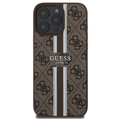 3. Guess 4G Printed Stripes MagSafe Case for iPhone 16 Pro Max - Brown