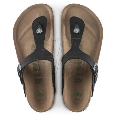 8. Birkenstock Gizeh Birko-Flor Women's Narrow Black Flip-Flops for Narrow Feet Vegan Black (1020487)