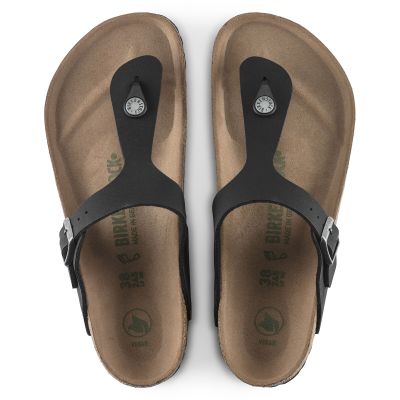 8. Birkenstock Gizeh Birko-Flor Women's Narrow Black Flip-Flops for Narrow Feet, Vegan Black (1020487)