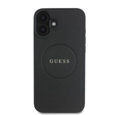 2. Guess Grained Gold Ring MagSafe case for iPhone 16 - black